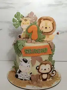  tartas fondant infantil animales de la selva