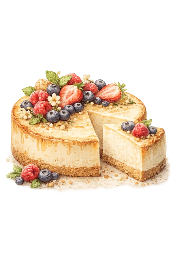 Tarta de queso artesanal con frutos rojos de Horneando Recuerdos