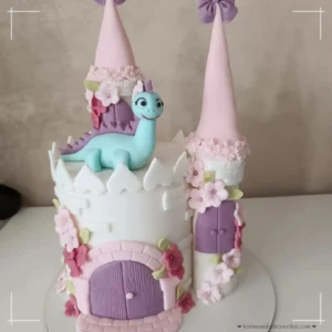 tarta dino castillo niña