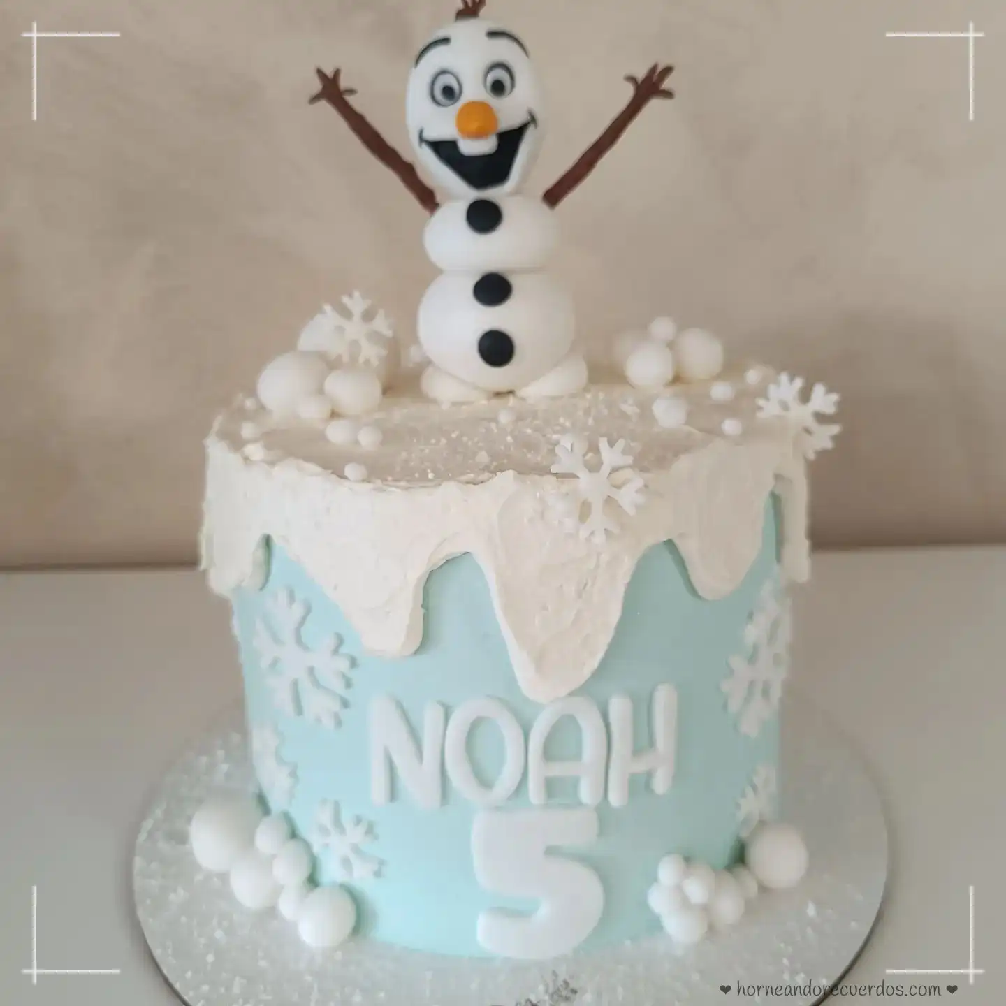 tarta frozen muneco nieve infantil