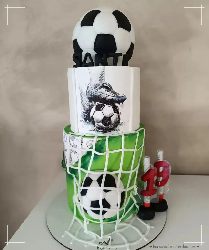 tarta personalizada de futbol jugador niño