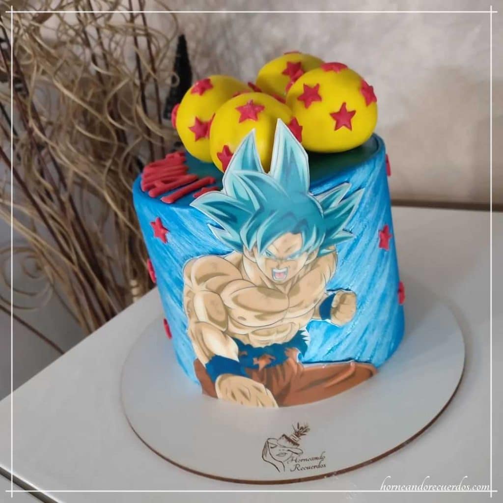 tarta personalizada de son goku drangon ball para cumpleaños nilño